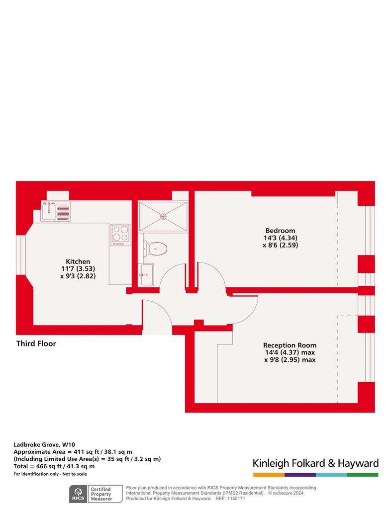 1 bedroom flat for sale - floorplan