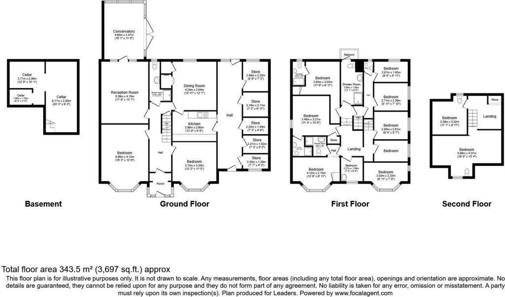 13 bedroom detached house to rent - floorplan