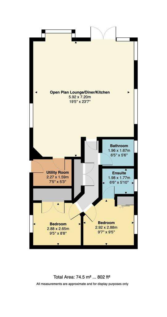 2 bedroom park home for sale - floorplan