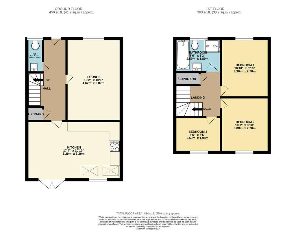 3 bedroom semi-detached house for sale - floorplan