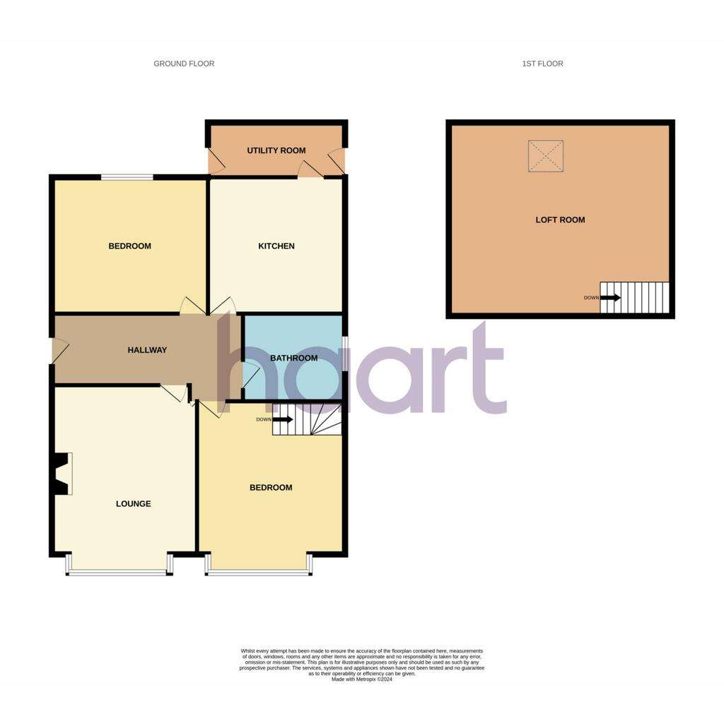 2 bedroom bungalow for sale - floorplan