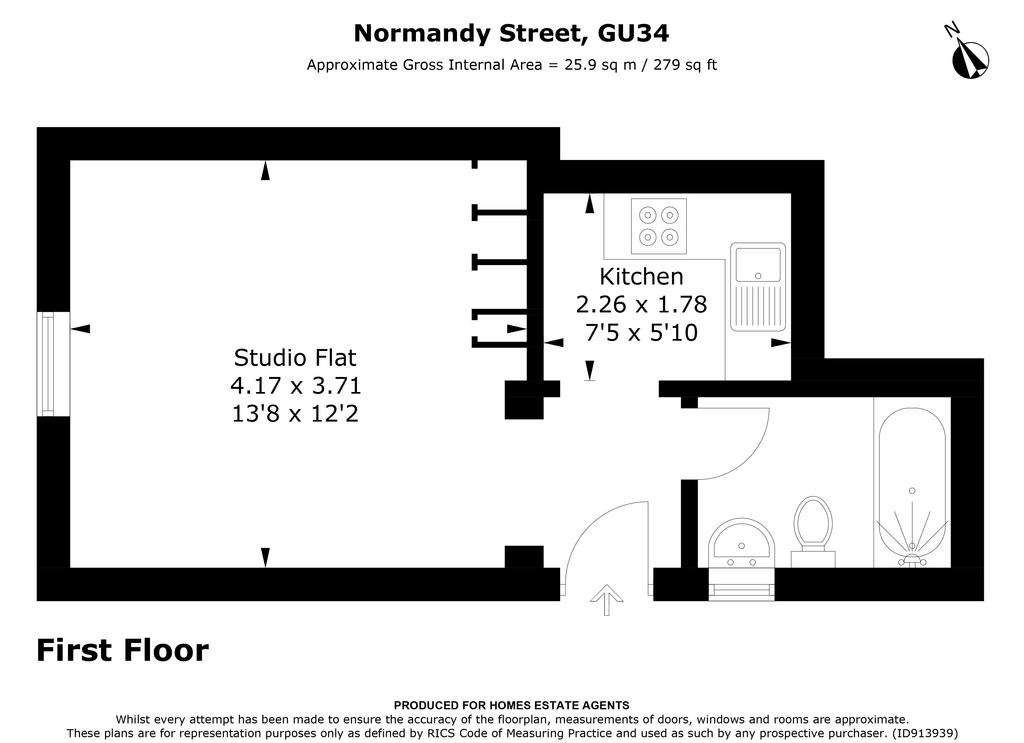 1 bedroom flat for sale - floorplan