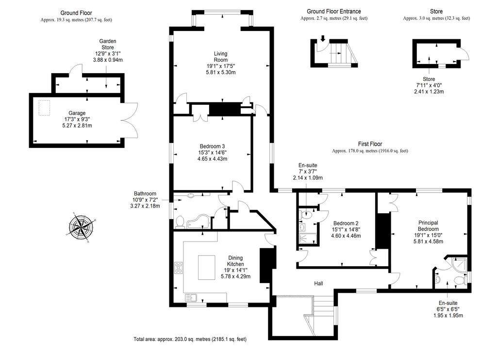 3 bedroom flat for sale - floorplan