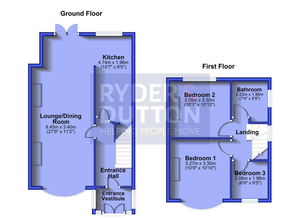 3 bedroom semi-detached house for sale - floorplan