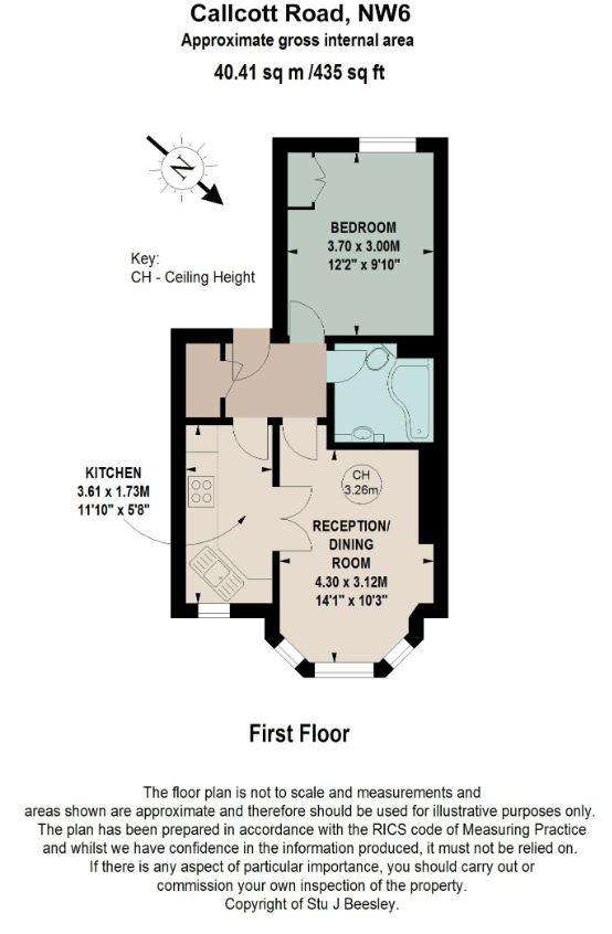 1 bedroom flat for sale - floorplan