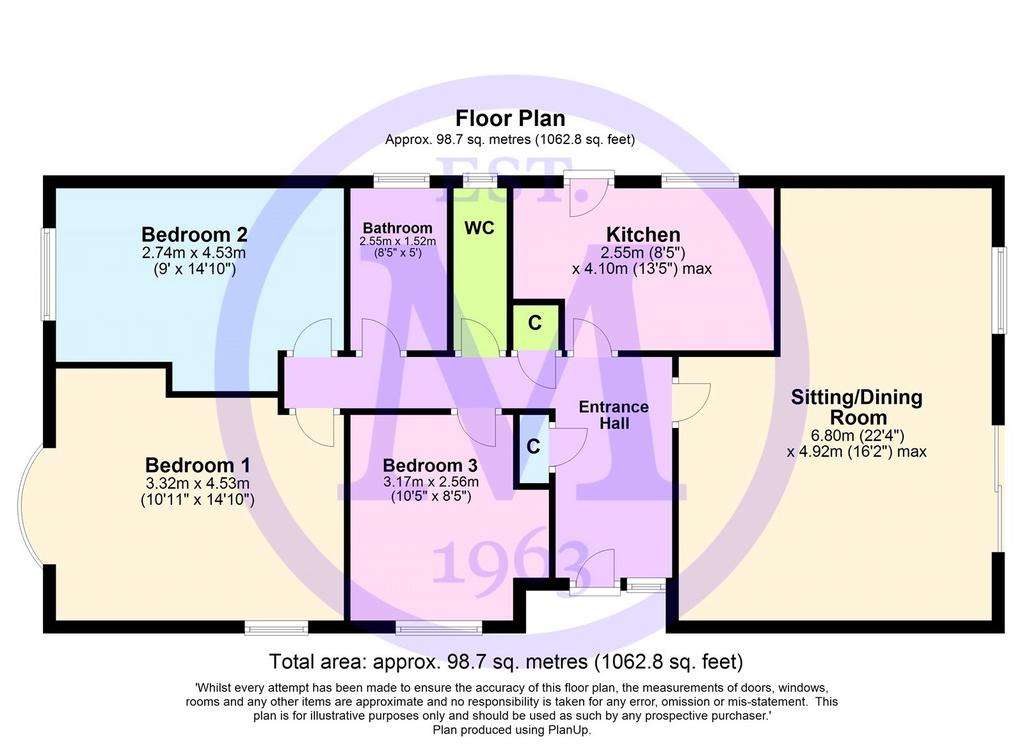 3 bedroom bungalow for sale - floorplan