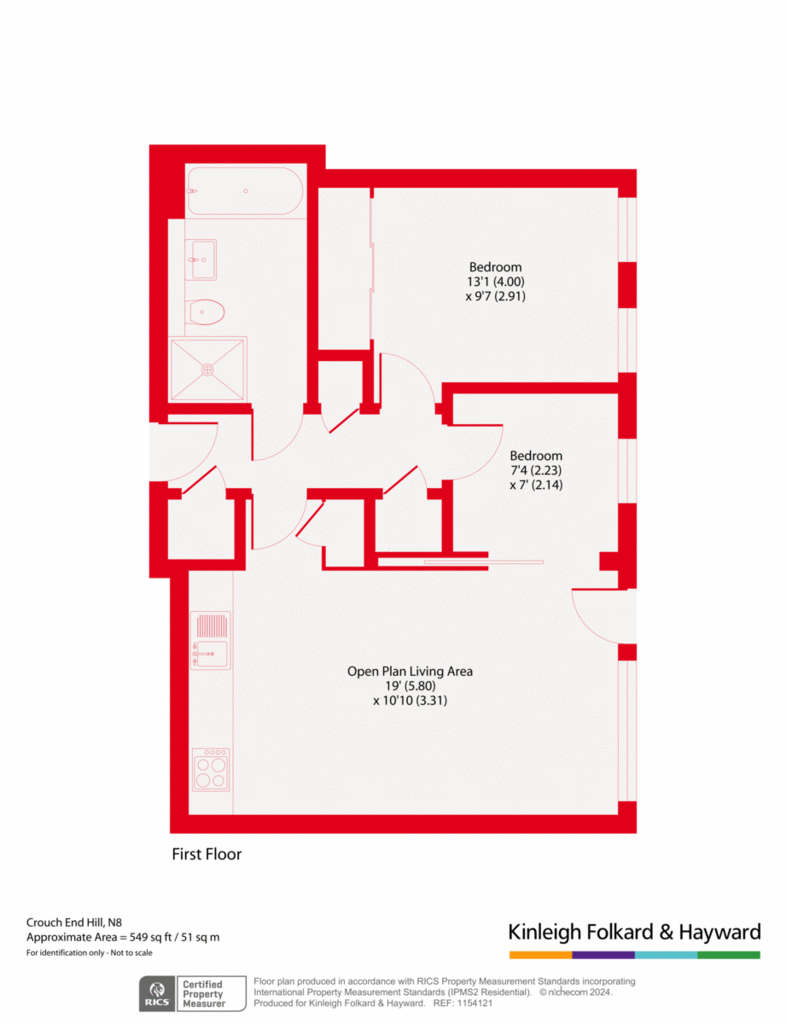 2 bedroom flat for sale - floorplan