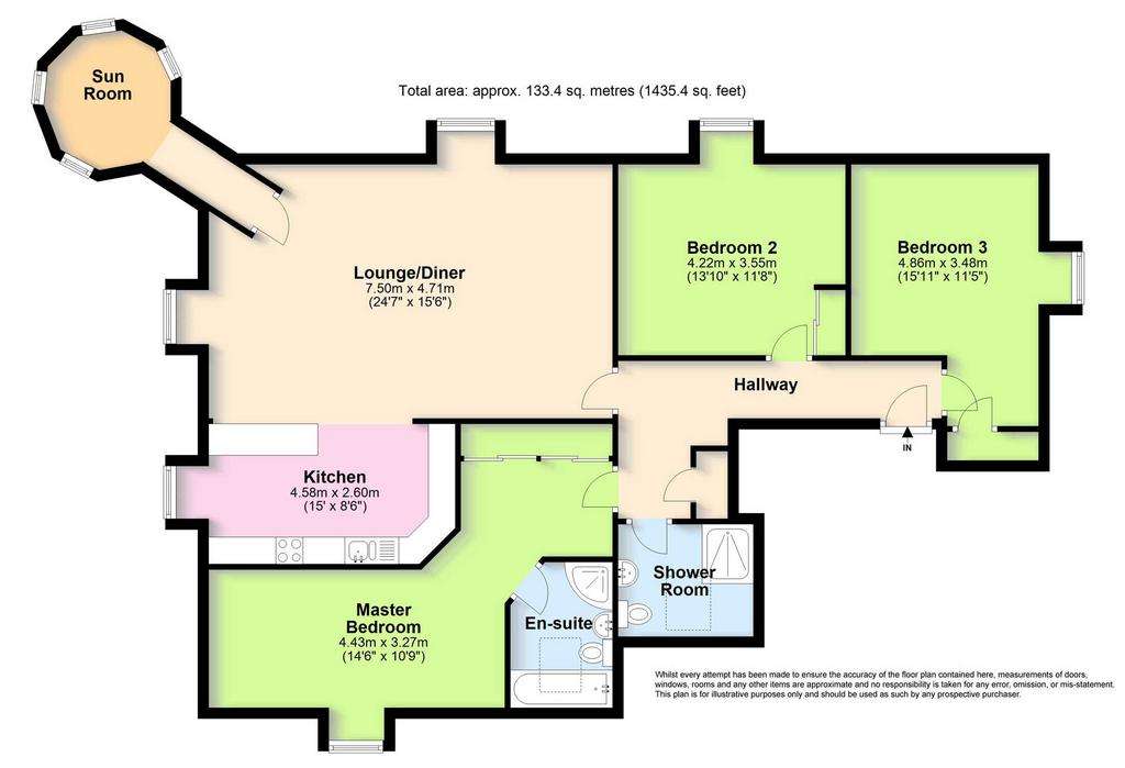 3 bedroom flat for sale - floorplan