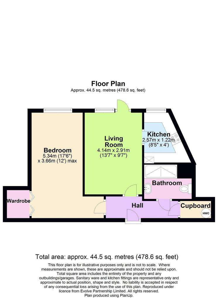 1 bedroom retirement property for sale - floorplan