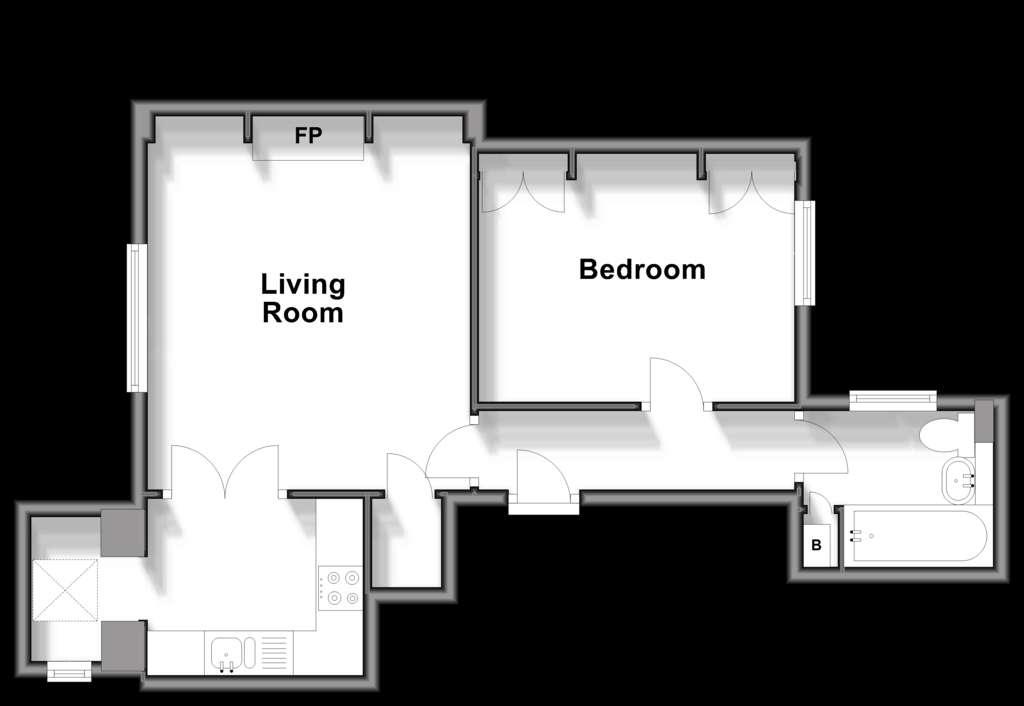 1 bedroom ground floor flat for sale - floorplan