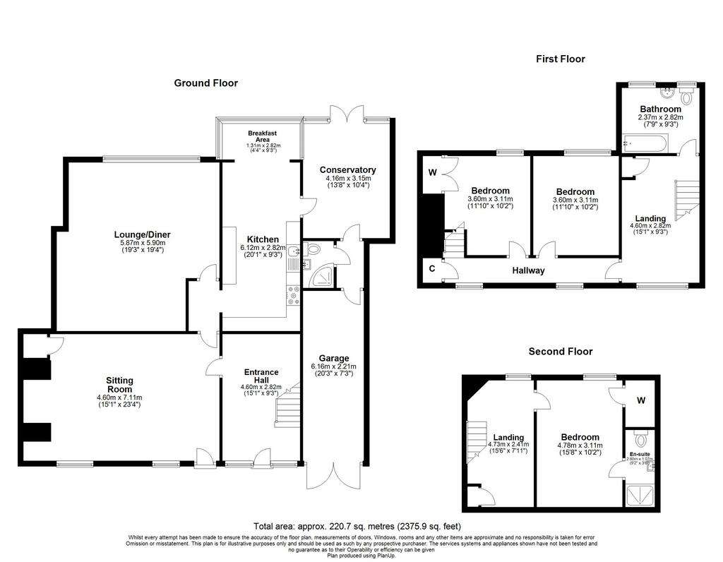 3 bedroom terraced house for sale - floorplan