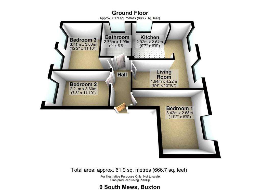 3 bedroom flat for sale - floorplan