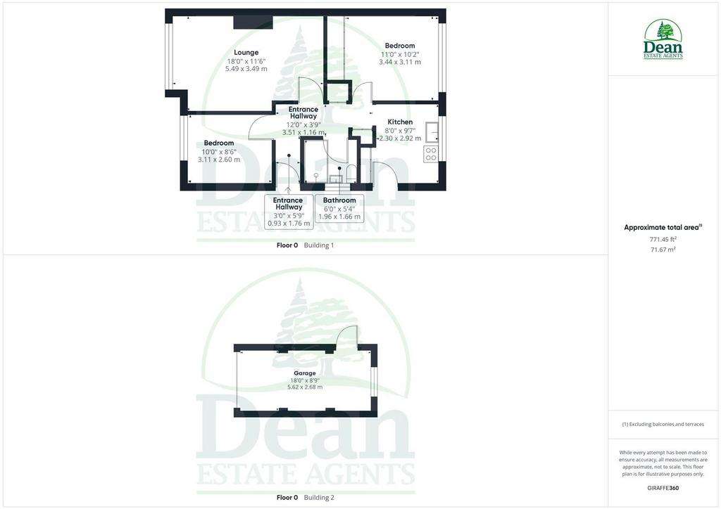 2 bedroom semi-detached bungalow for sale - floorplan