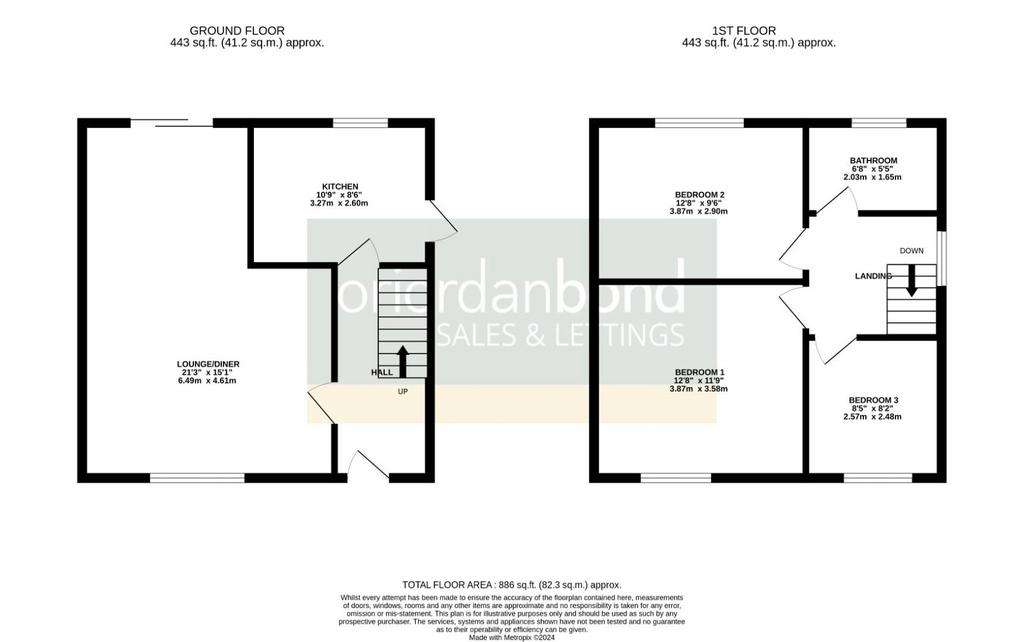 3 bedroom semi-detached house for sale - floorplan