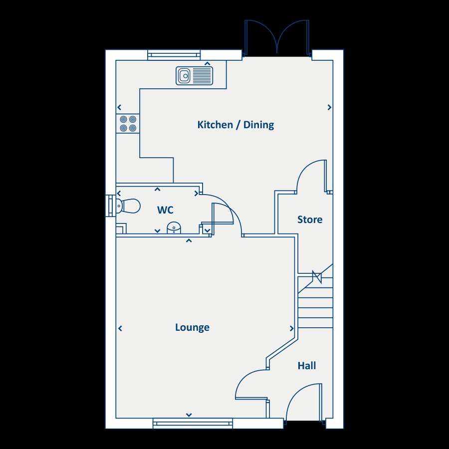 2 bedroom semi-detached house for sale - floorplan