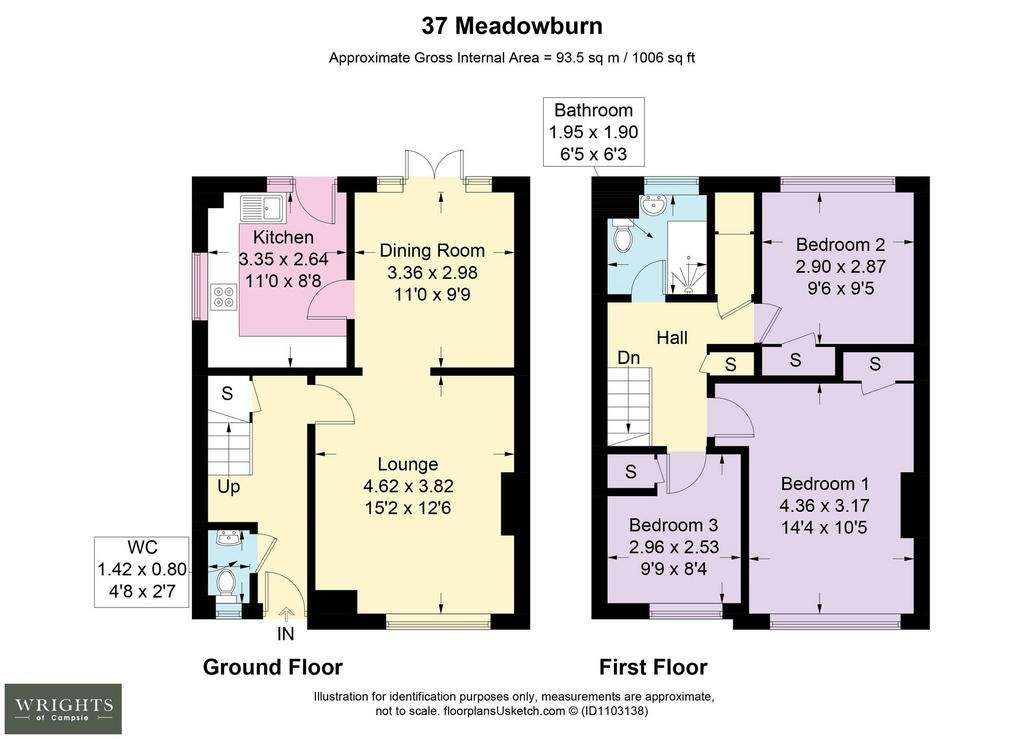 3 bedroom semi-detached house for sale - floorplan