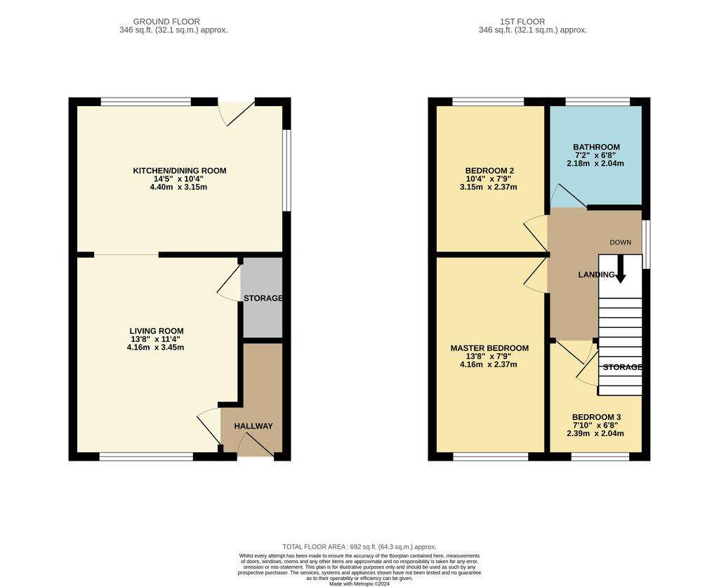 3 bedroom semi-detached house for sale - floorplan