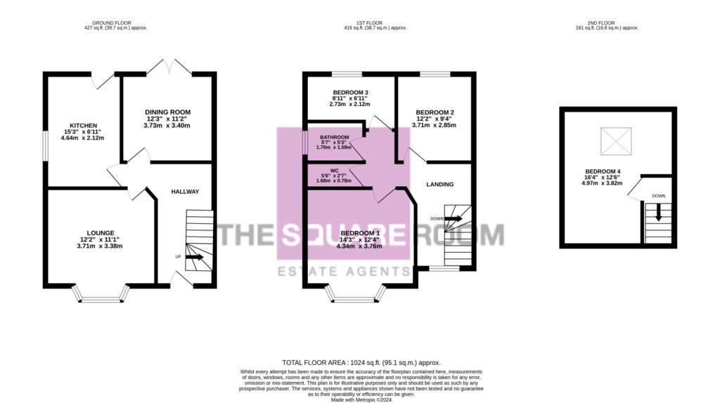 4 bedroom semi-detached house for sale - floorplan