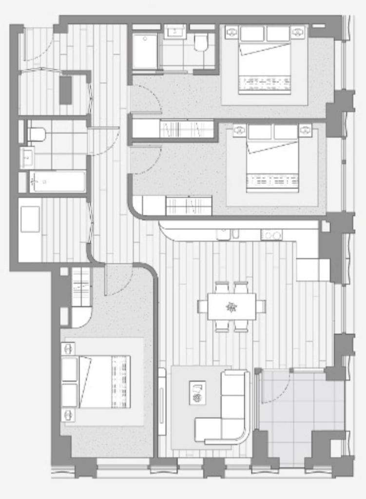 3 bedroom flat for sale - floorplan