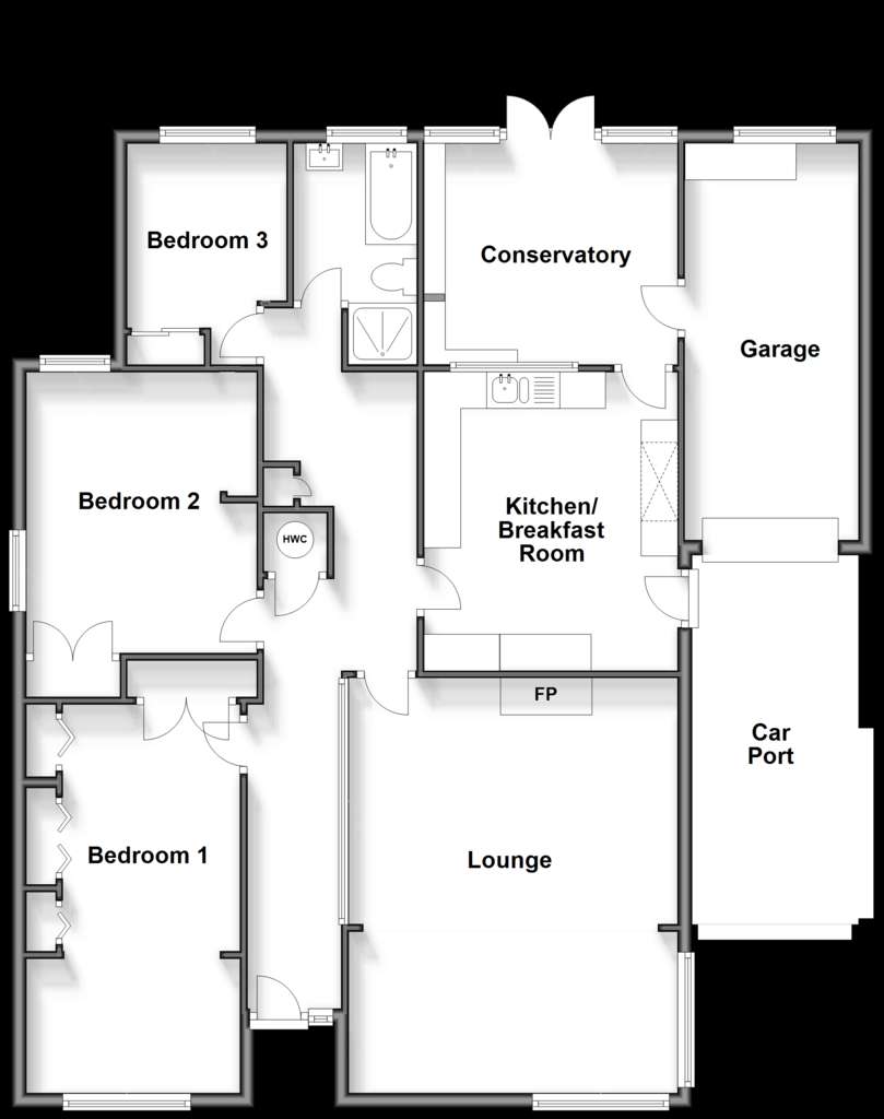 3 bedroom detached bungalow for sale - floorplan