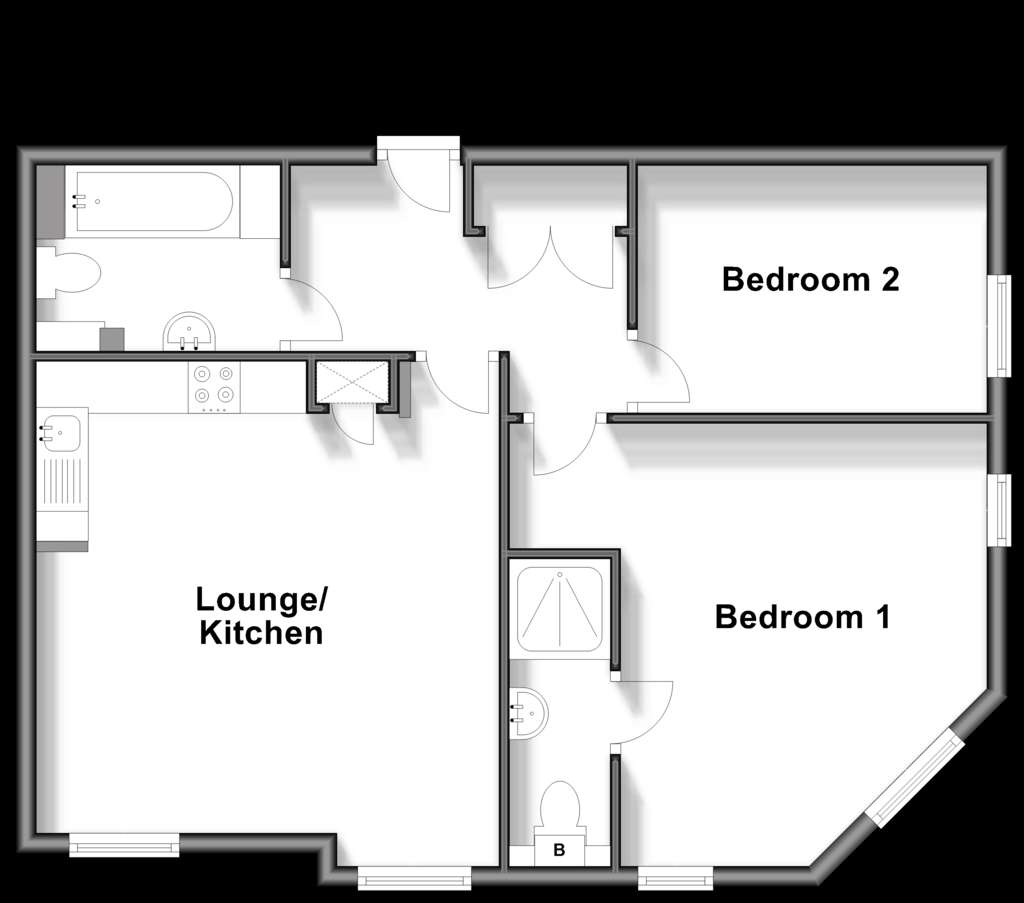 2 bedroom ground floor flat for sale - floorplan