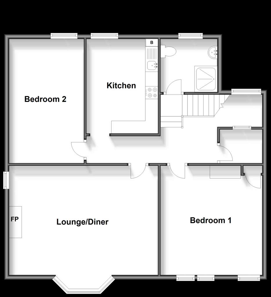 2 bedroom flat for sale - floorplan