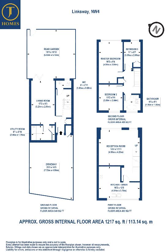 3 bedroom property for sale - floorplan