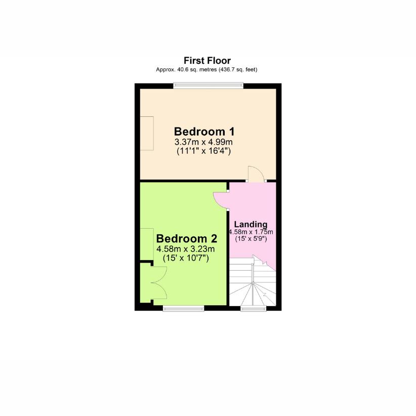 2 bedroom terraced house for sale - floorplan