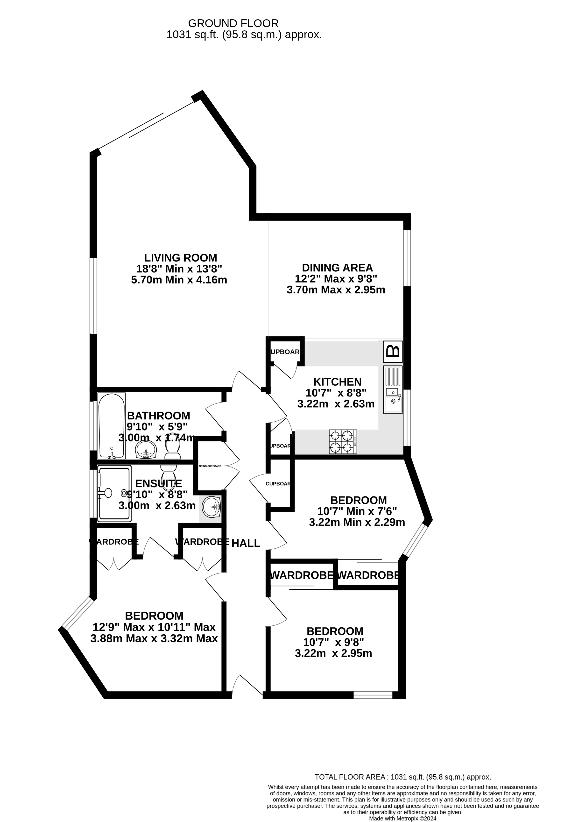 3 bedroom flat for sale - floorplan