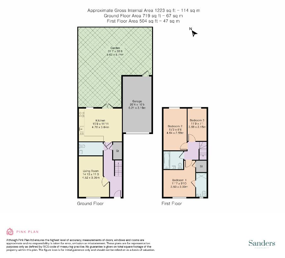 3 bedroom semi-detached house for sale - floorplan