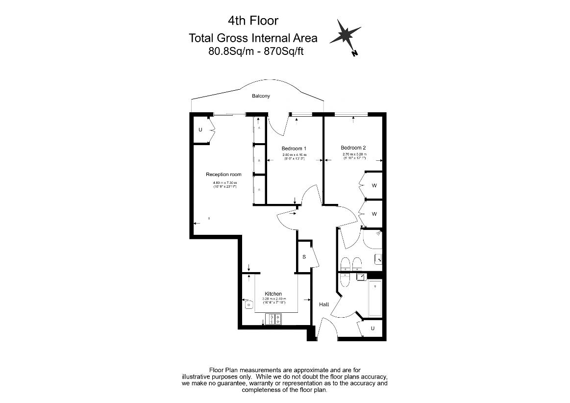 2 bedroom flat for sale - floorplan