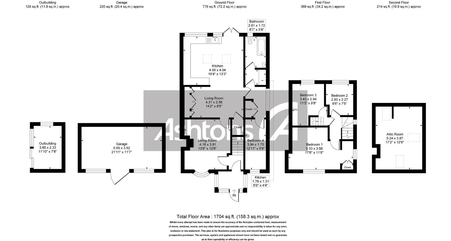 4 bedroom semi-detached house for sale - floorplan