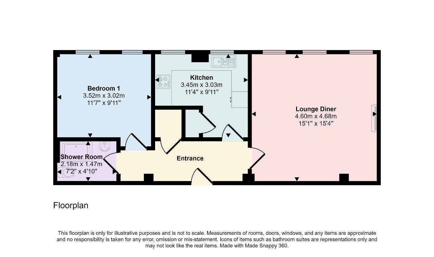 1 bedroom flat for sale - floorplan