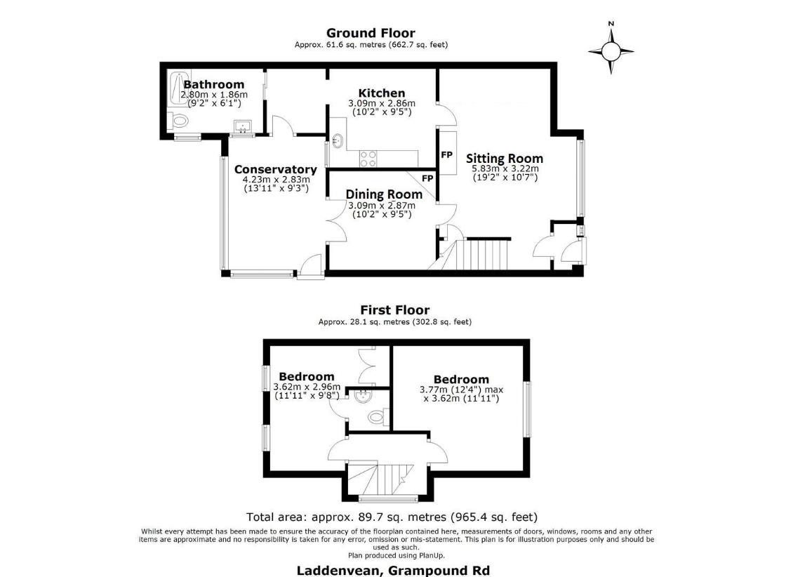 2 bedroom detached house for sale - floorplan