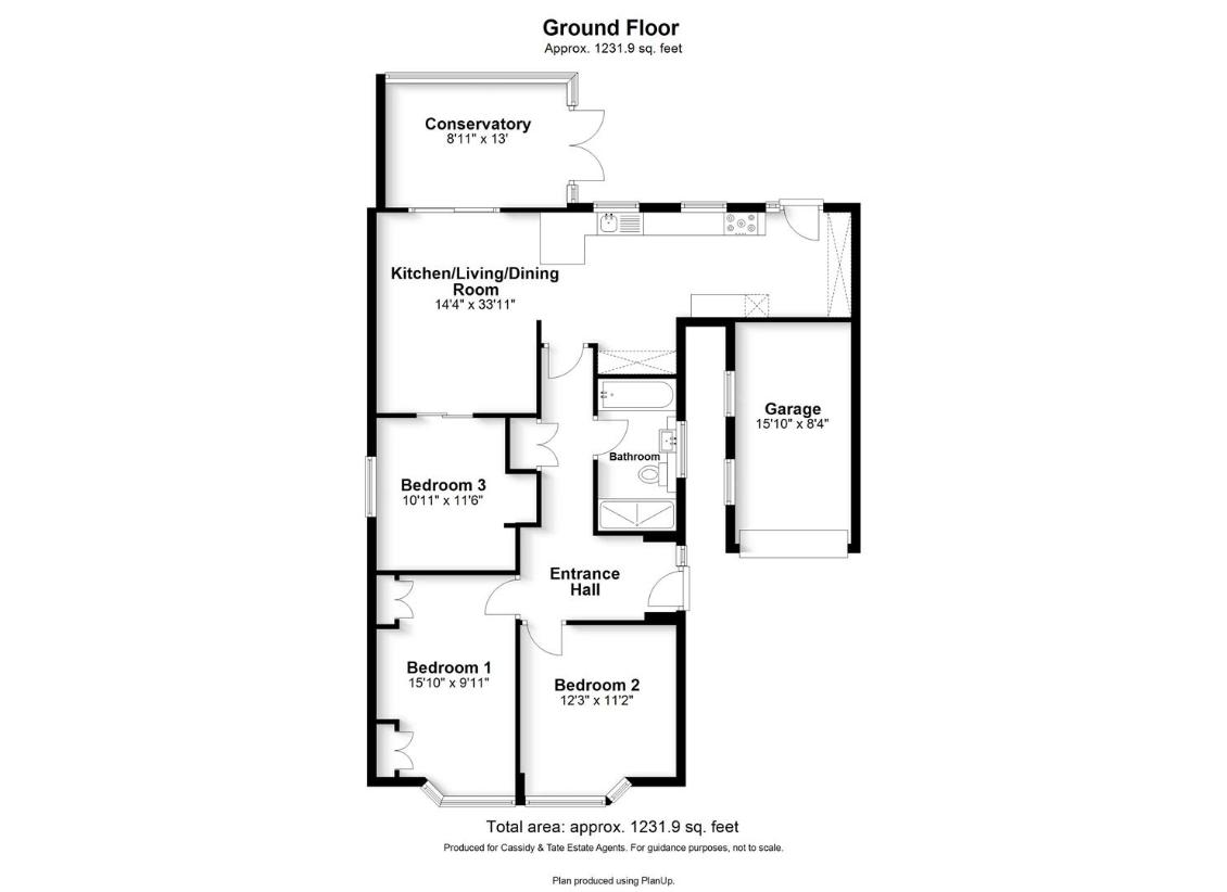 3 bedroom bungalow for sale - floorplan