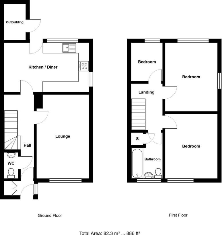 3 bedroom property for sale - floorplan