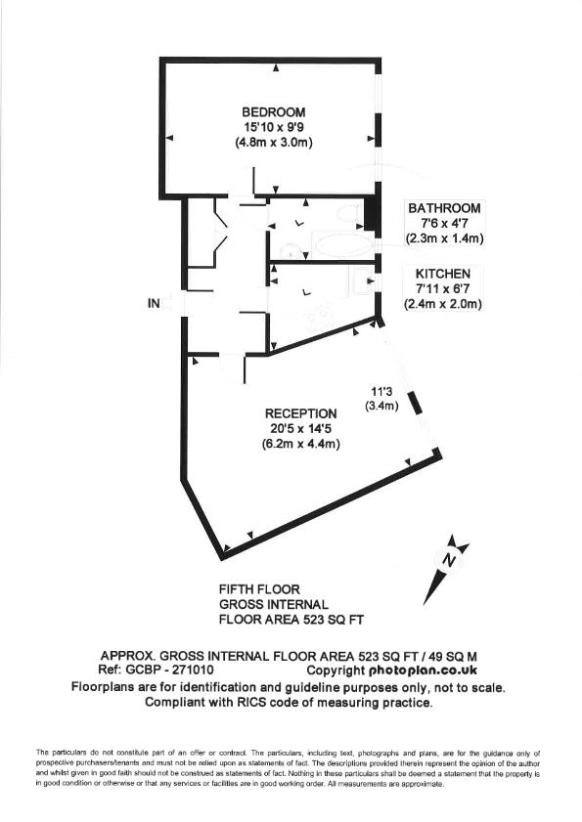 1 bedroom flat for sale - floorplan