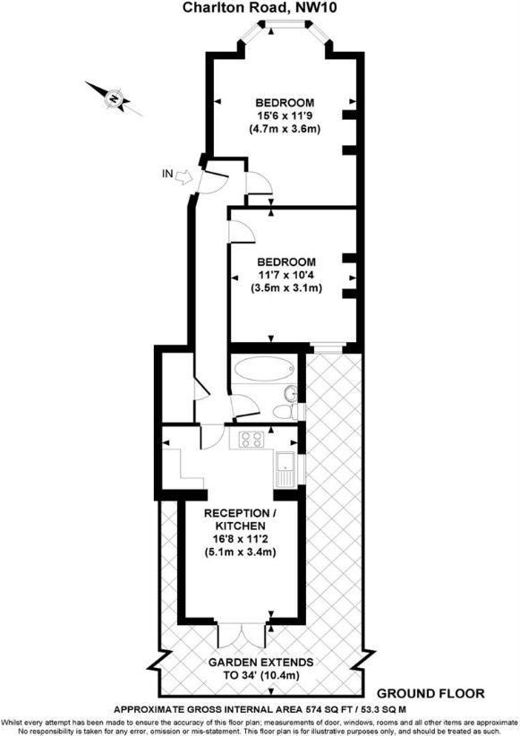 2 bedroom flat for sale - floorplan