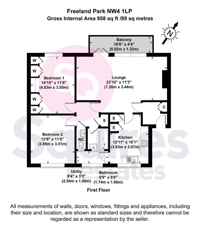 2 bedroom flat for sale - floorplan