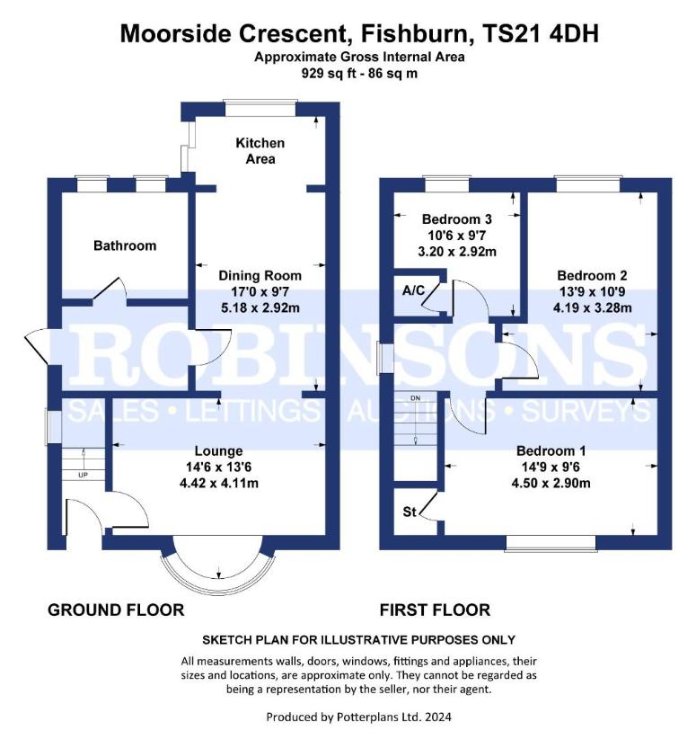 3 bedroom semi-detached house for sale - floorplan