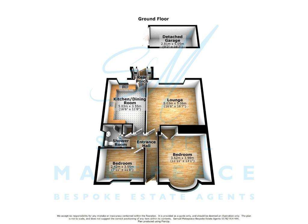 2 bedroom detached bungalow for sale - floorplan