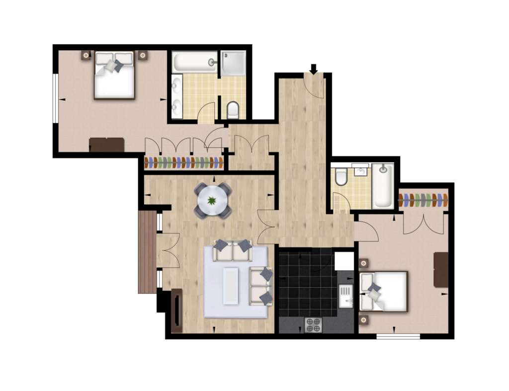 2 bedroom flat to rent - floorplan