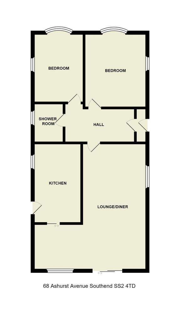 2 bedroom detached bungalow for sale - floorplan