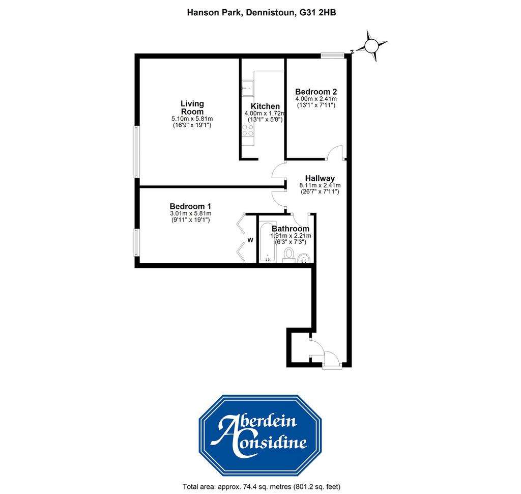 2 bedroom flat for sale - floorplan