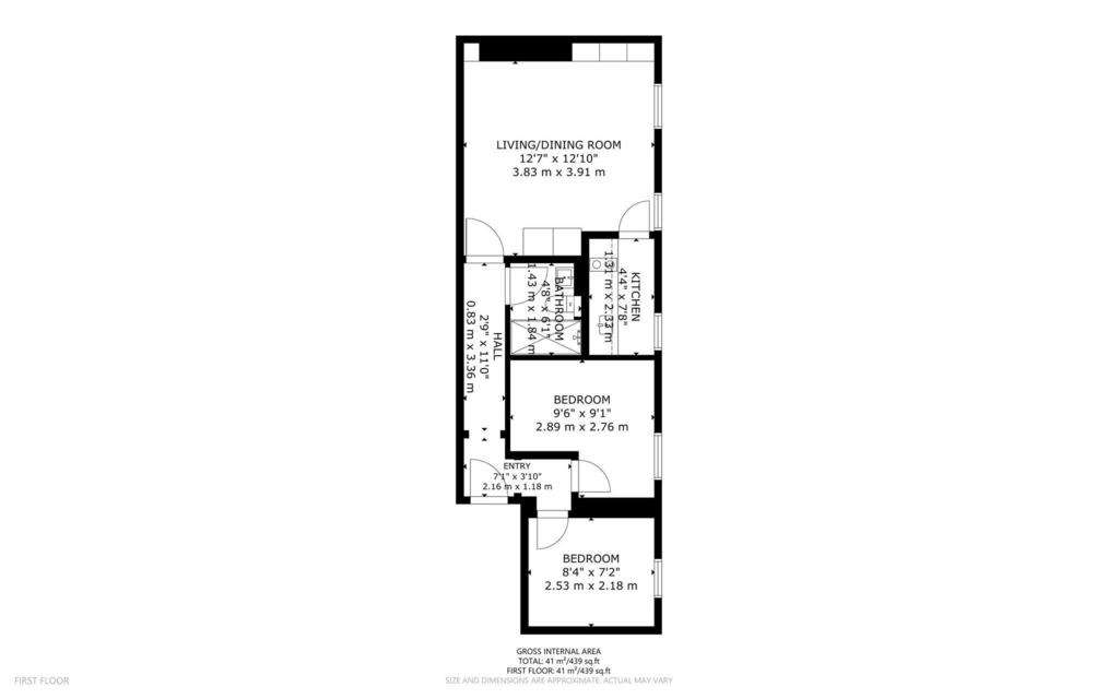 2 bedroom flat to rent - floorplan