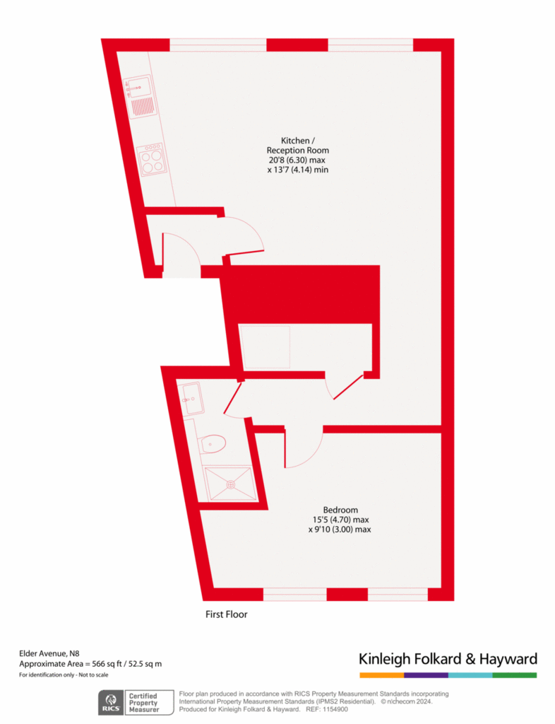 1 bedroom flat to rent - floorplan