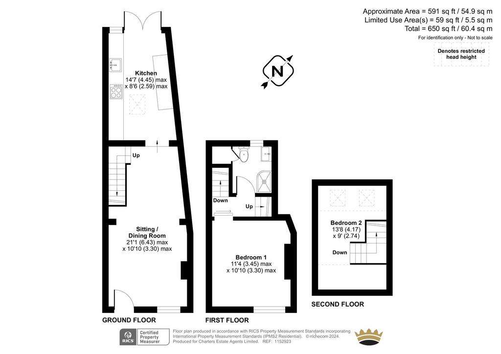 2 bedroom terraced house for sale - floorplan