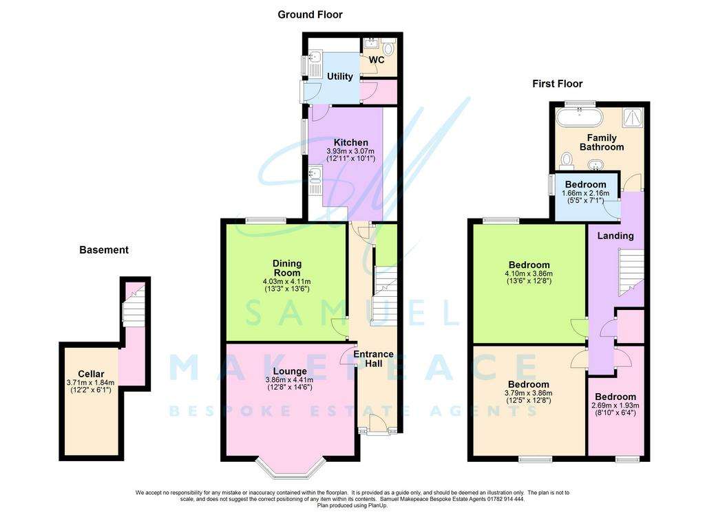 4 bedroom terraced house for sale - floorplan