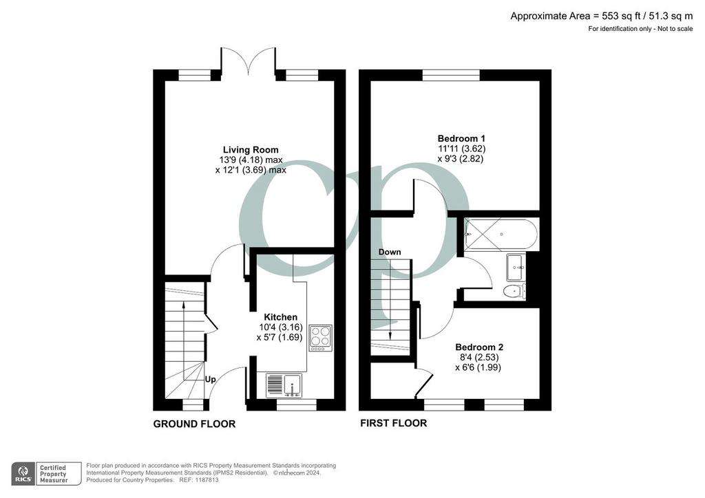 2 bedroom end of terrace house for sale - floorplan