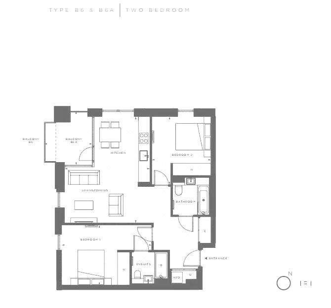 2 bedroom flat to rent - floorplan